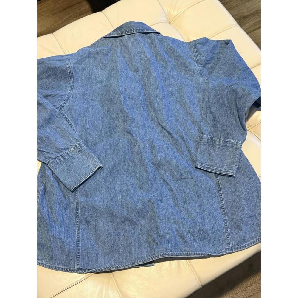 Vtg 90s Carolina Blues Womens Denim Shirt 18W Blue Long Sleeve - Picture 7 of 7